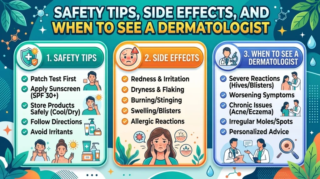 Safety Tips, Side Effects, and When to See a Dermatologist
