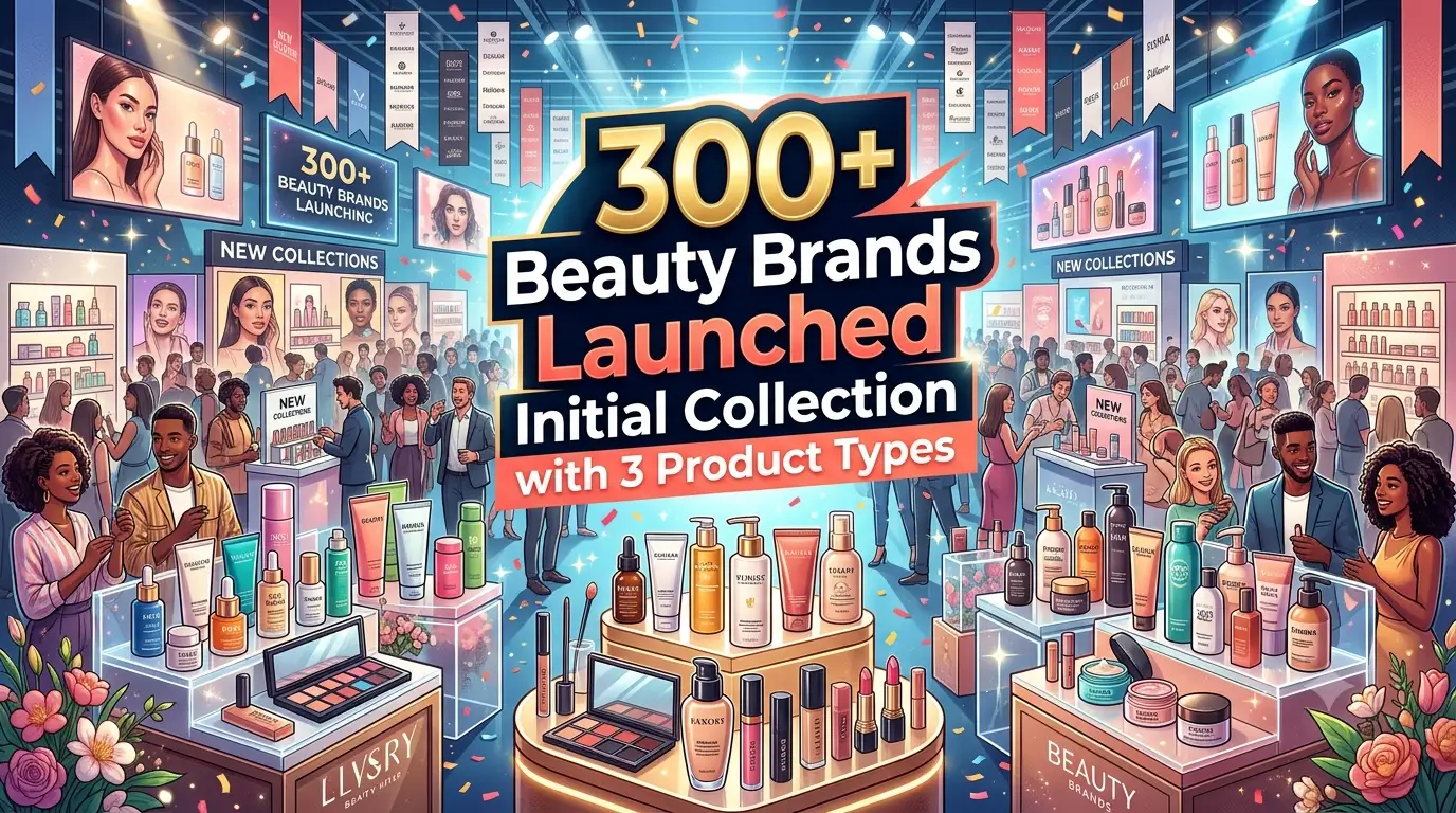 300+ Beauty Brand Launched Initial Collection with 3 Product Types