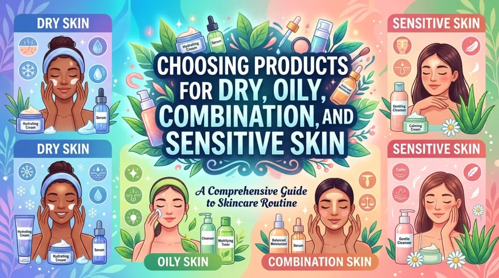 Choosing Products for Dry, Oily, Combination, and Sensitive Skin