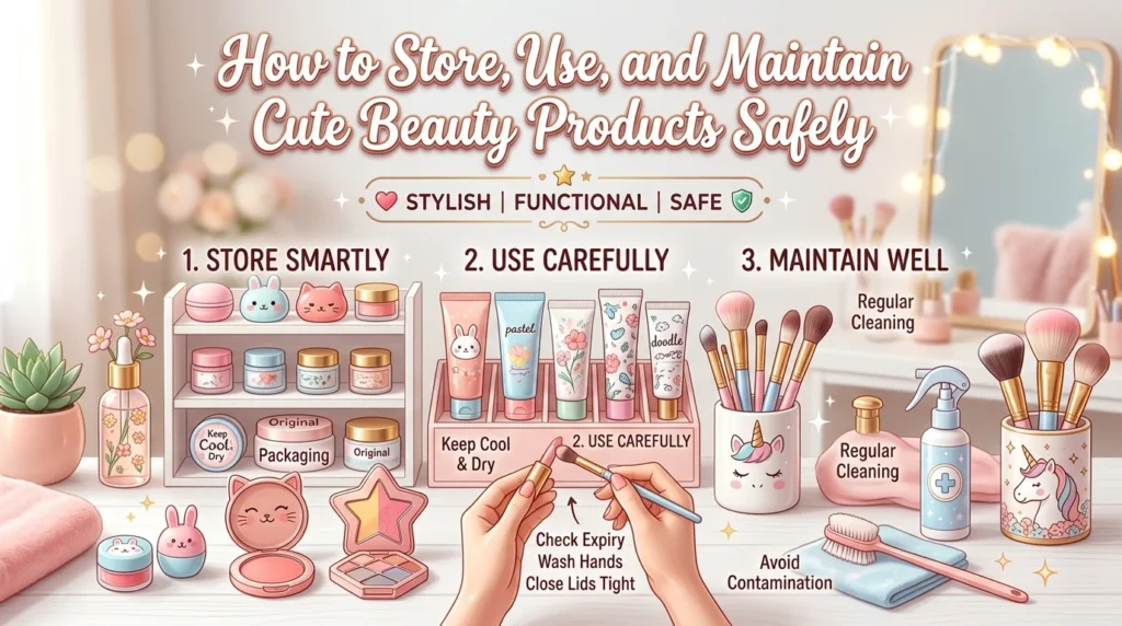 How to Store, Use, and Maintain Cute Beauty Products Safely