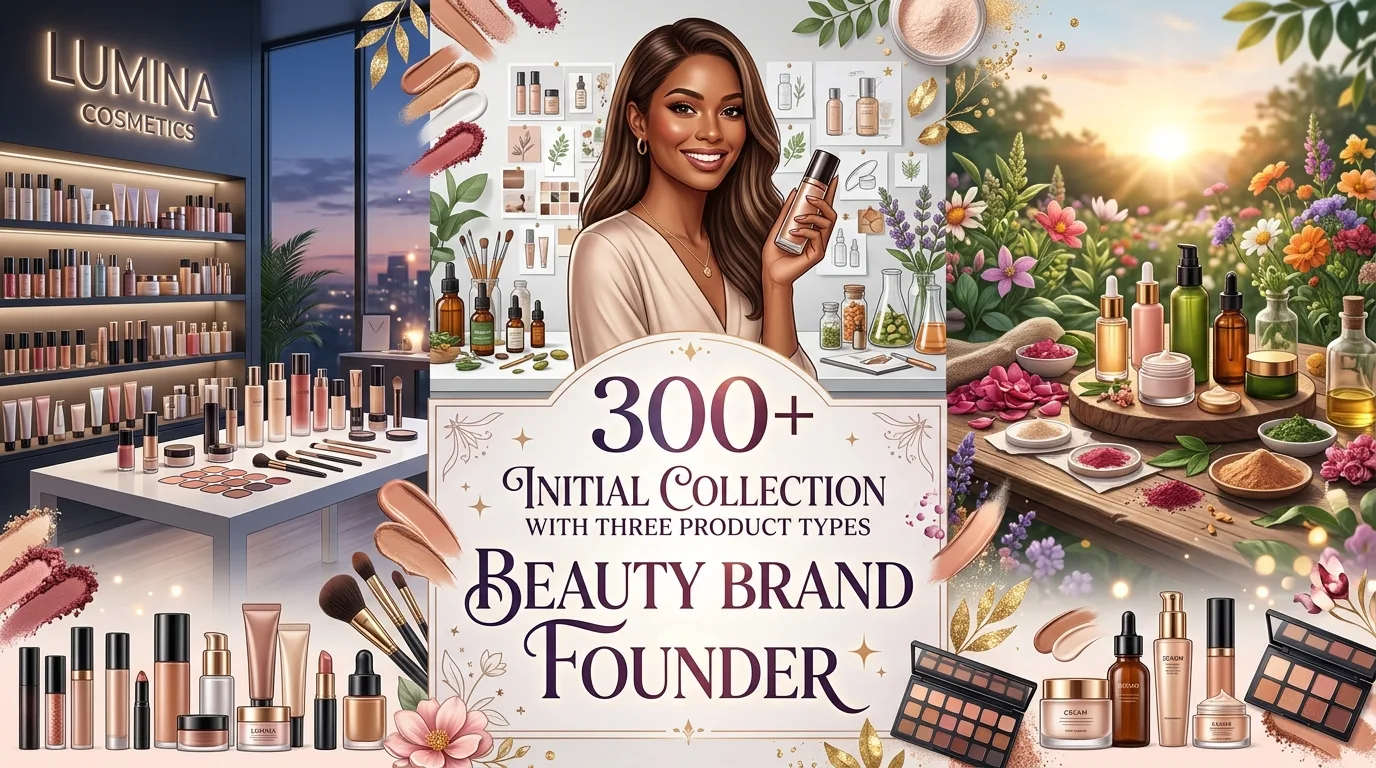 Initial Collection With Three Product Types Beauty Brand Founder