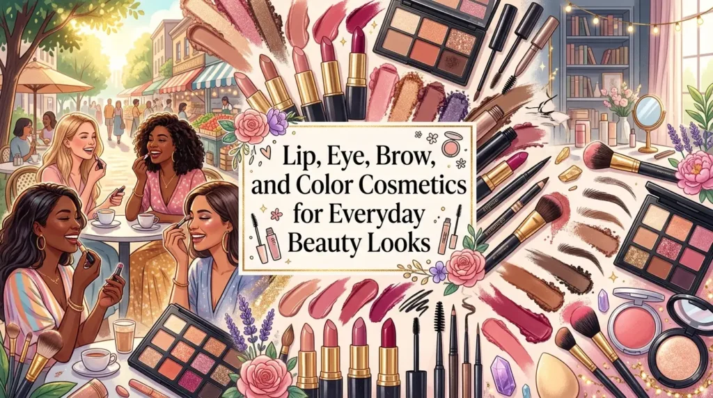 Lip, Eye, Brow, and Color Cosmetics for Everyday Beauty Looks
