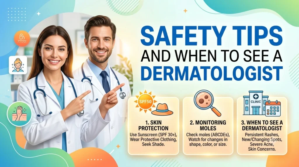 Safety Tips and When to See a Dermatologist