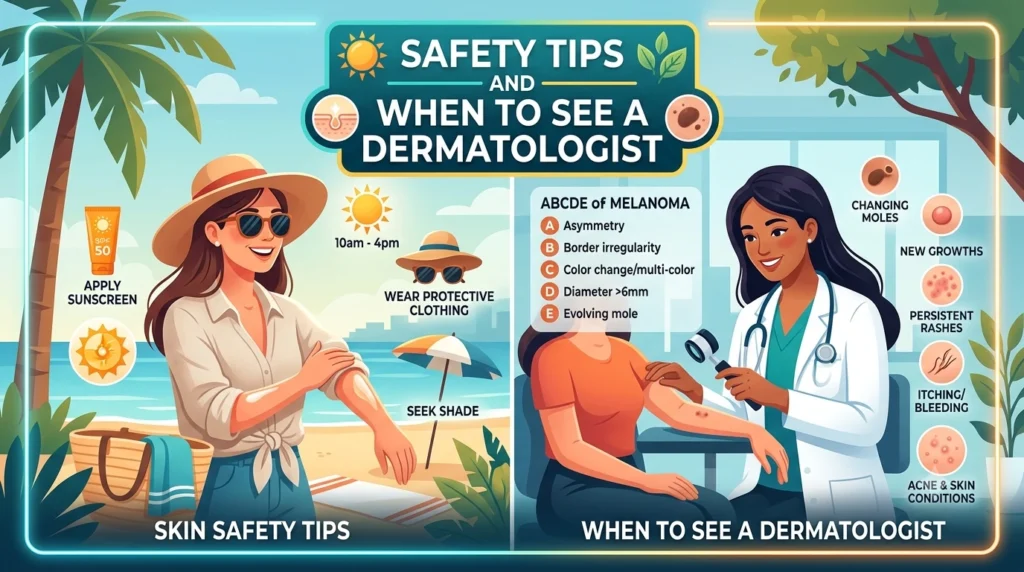 Safety Tips and When to See a Dermatologist