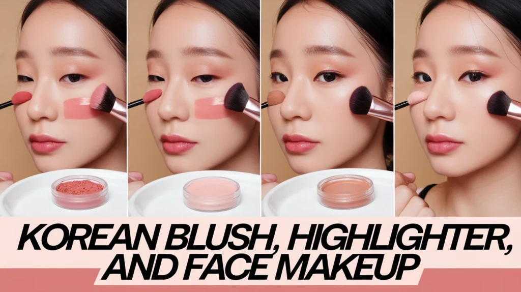 Korean Blush, Highlighter, and Face Makeup